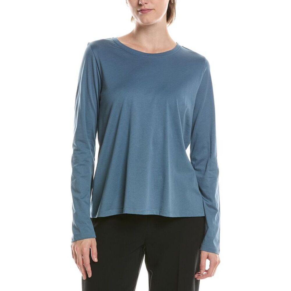 Eileen Fisher Womens  Petite Round Neck T-Shirt